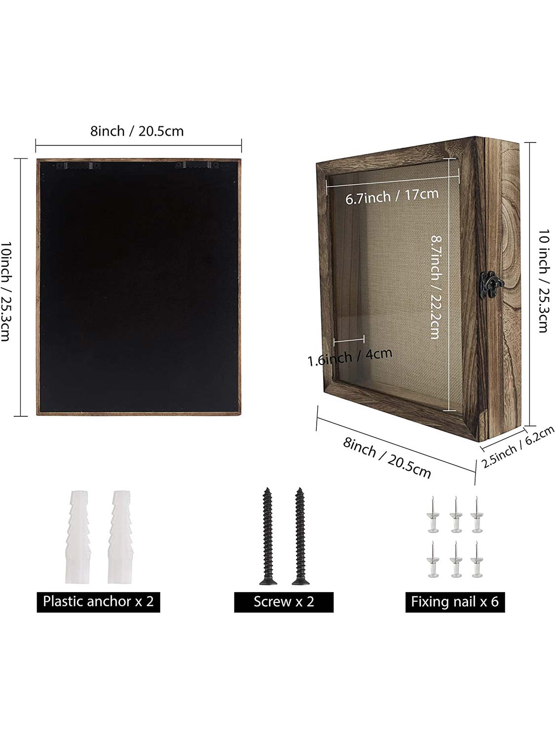 Shadow Box Frame Real Glass Window Door with Hinge - Various Colors & Sizes Available