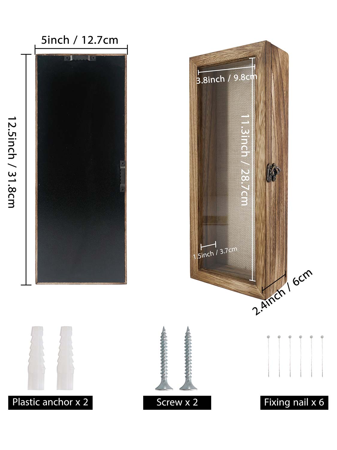 Shadow Box Frame Real Glass Window Door with Hinge - Various Colors & Sizes Available