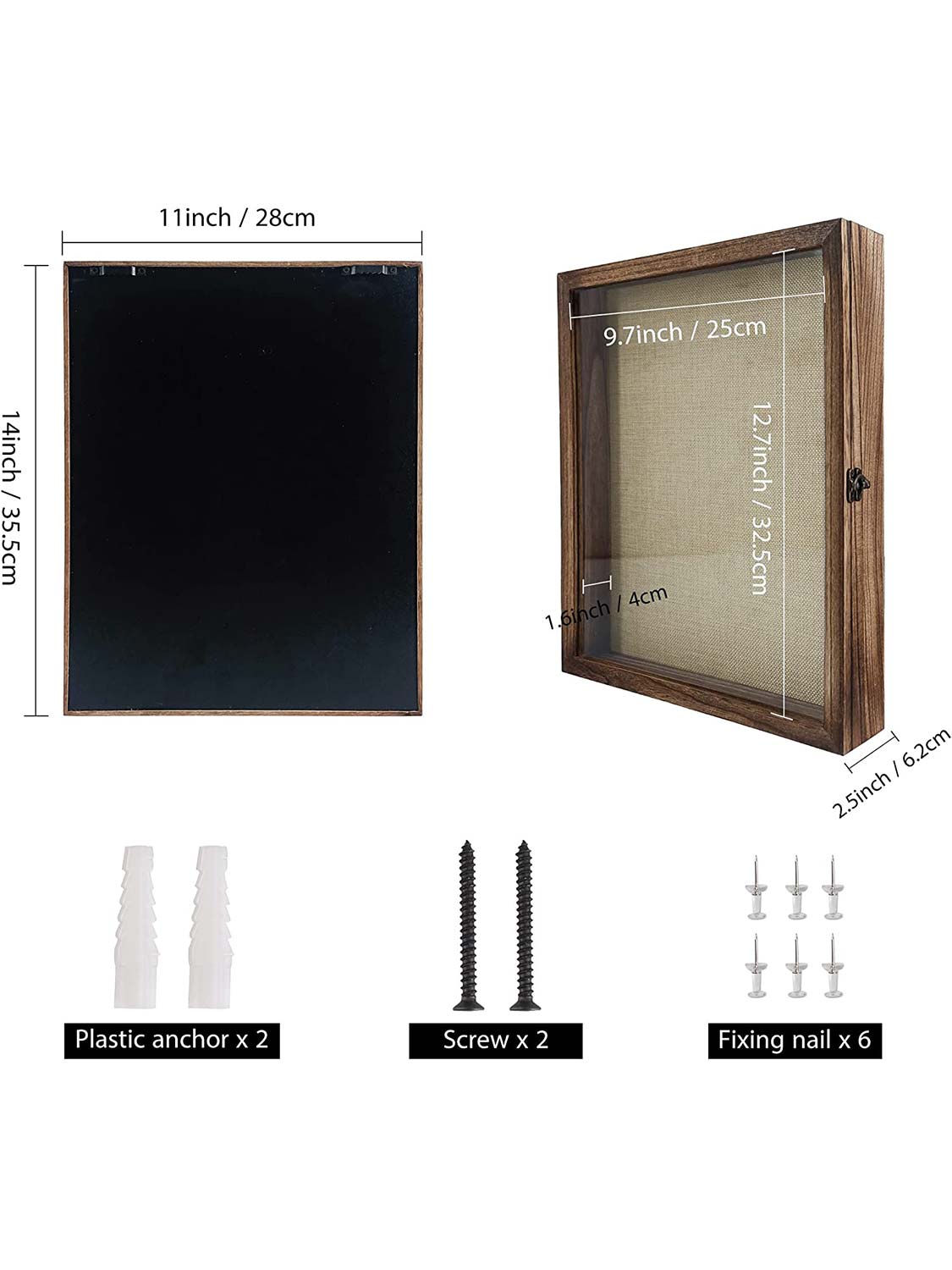 Shadow Box Frame Real Glass Window Door with Hinge - Various Colors & Sizes Available