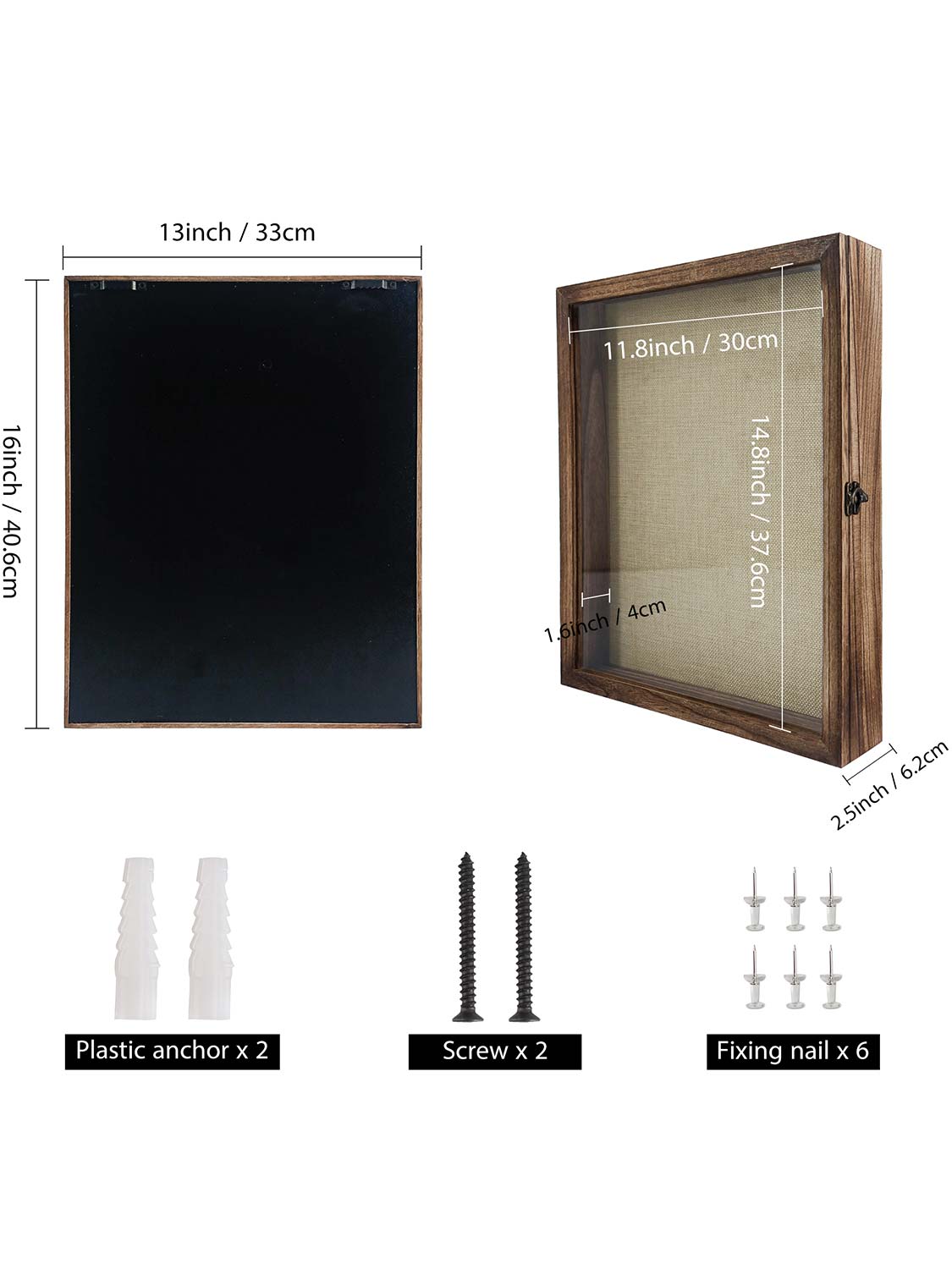 Shadow Box Frame Real Glass Window Door with Hinge - Various Colors & Sizes Available