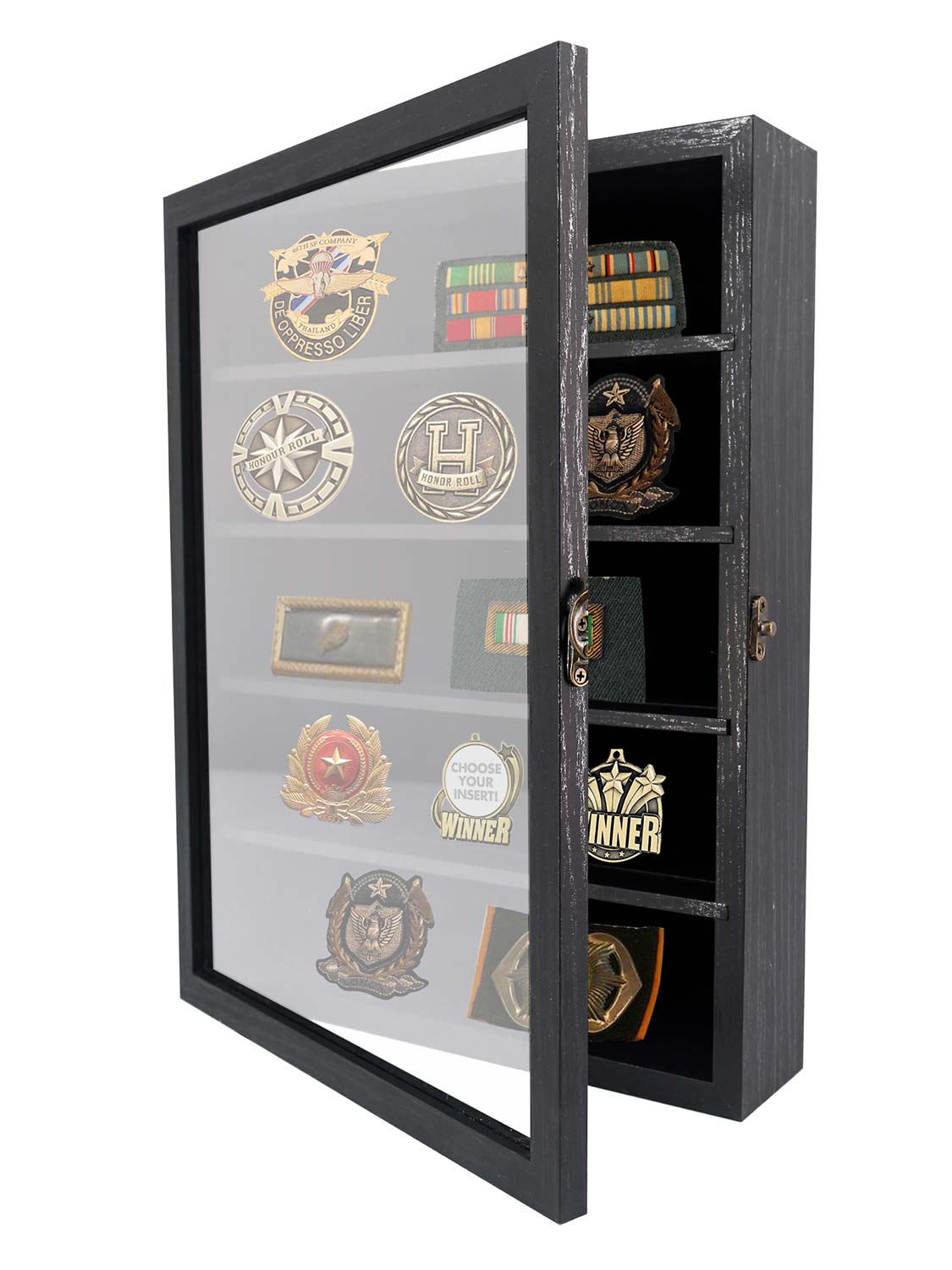 Shadow Box Frame Real Glass Window Door with Removable Shelves - Various Colors & Sizes Available