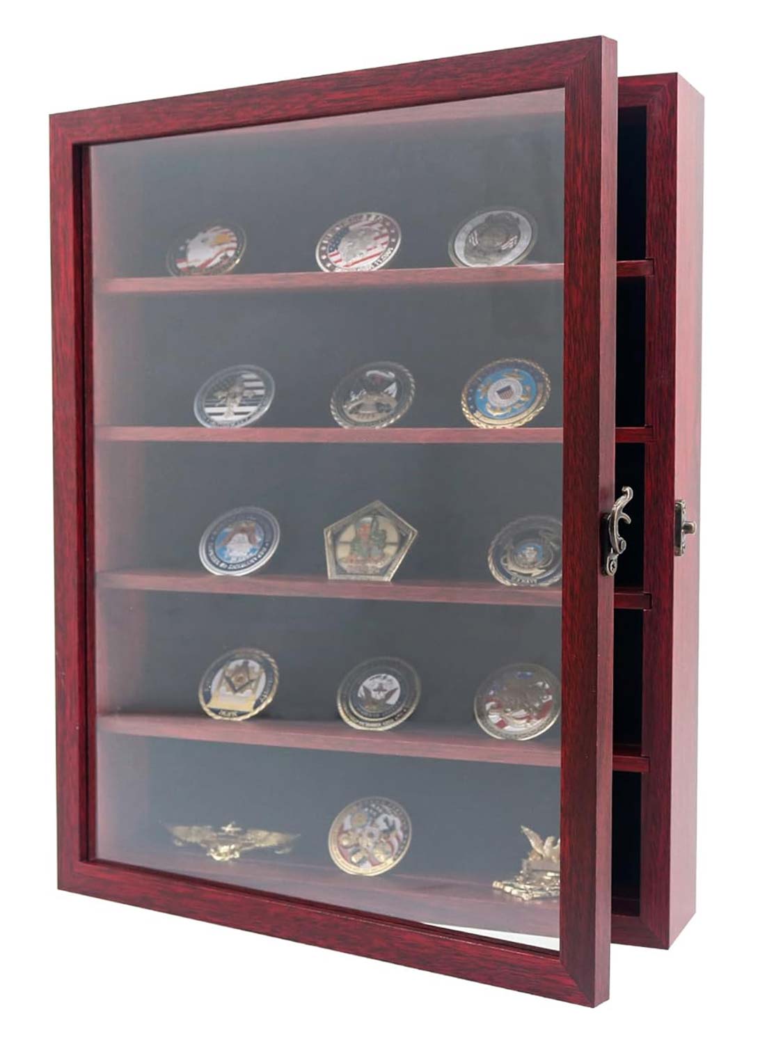 Shadow Box Frame Real Glass Window Door with Removable Shelves - Various Colors & Sizes Available