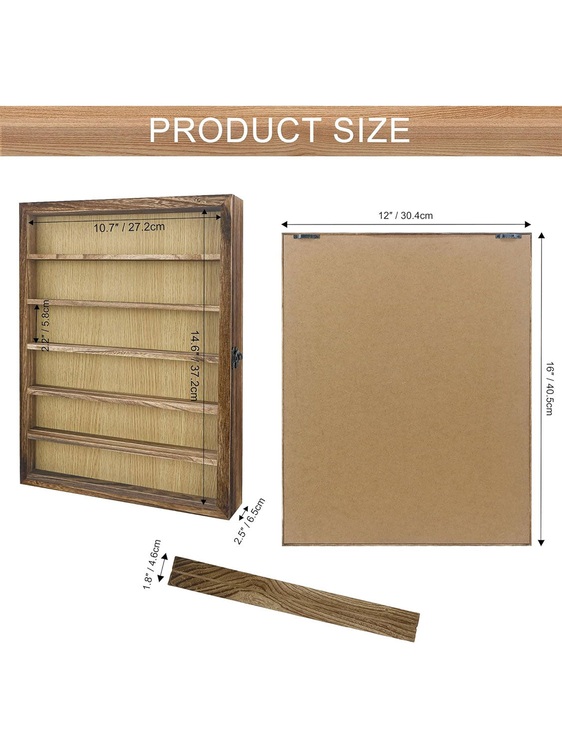 Shadow Box Frame Real Glass Window Door with Removable Shelves - Various Colors & Sizes Available