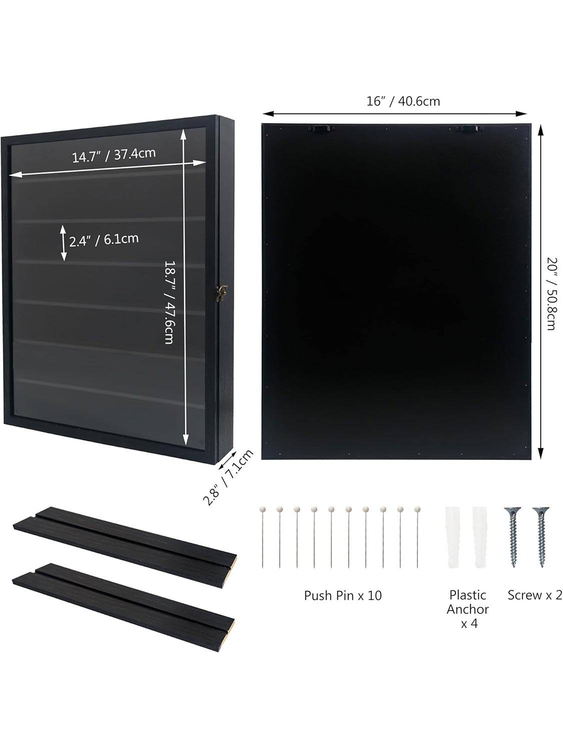 Shadow Box Frame Real Glass Window Door with Removable Shelves - Various Colors & Sizes Available