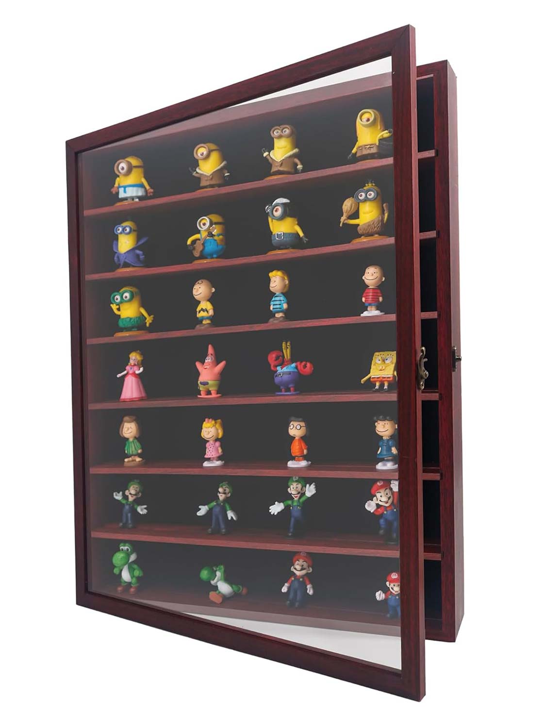 Shadow Box Frame Real Glass Window Door with Removable Shelves - Various Colors & Sizes Available