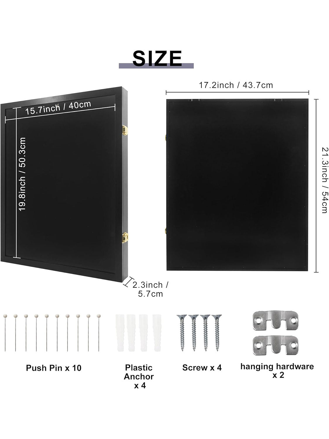 17*21 Graduation Shadow Box Frame for Cap Gown Diploma Stole Cords with Stick Pins & Hanging Hardware