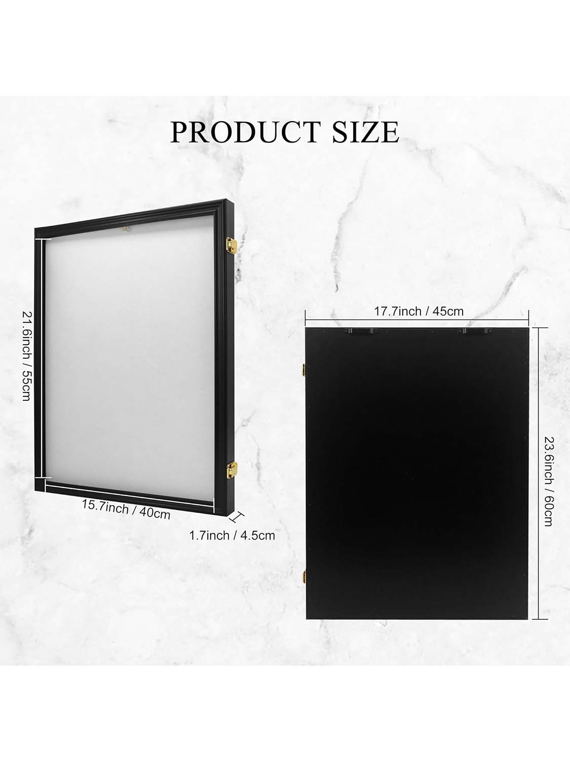 17.7*23.6 Graduation Shadow Box Frame for Cap Gown Diploma Stole Cords with Stick Pins & Hanging Hardware - 4 Colors Available