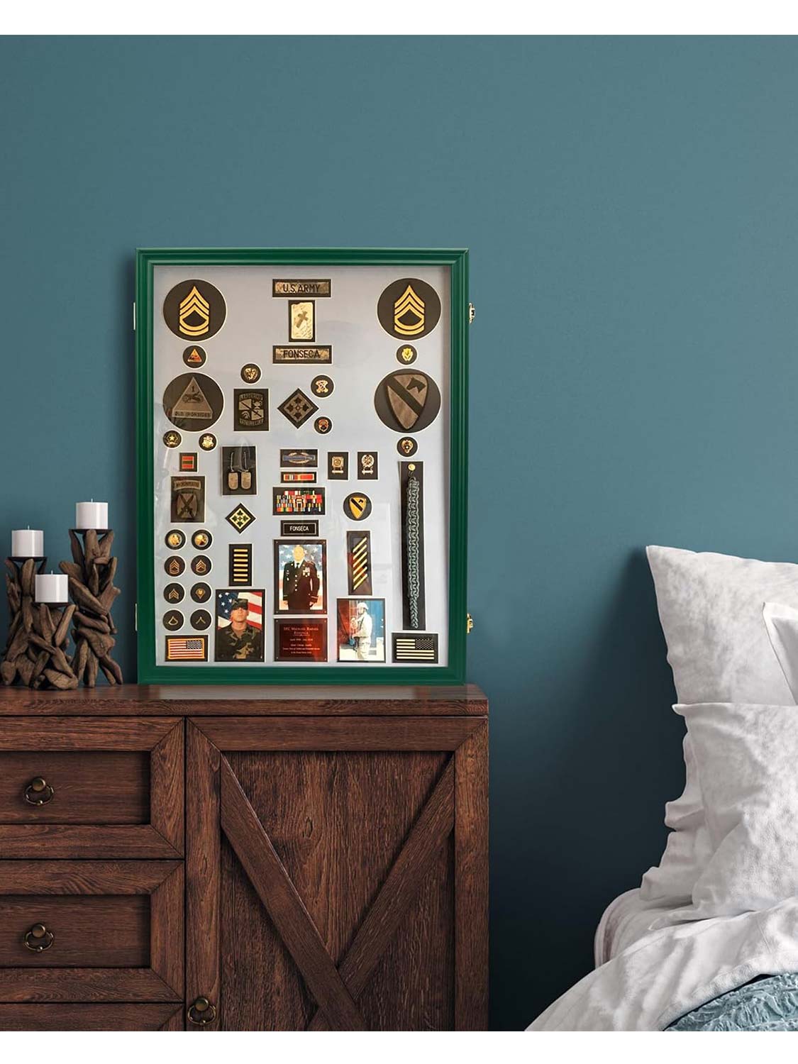 17.7*23.6 Graduation Shadow Box Frame for Cap Gown Diploma Stole Cords with Stick Pins & Hanging Hardware - 4 Colors Available