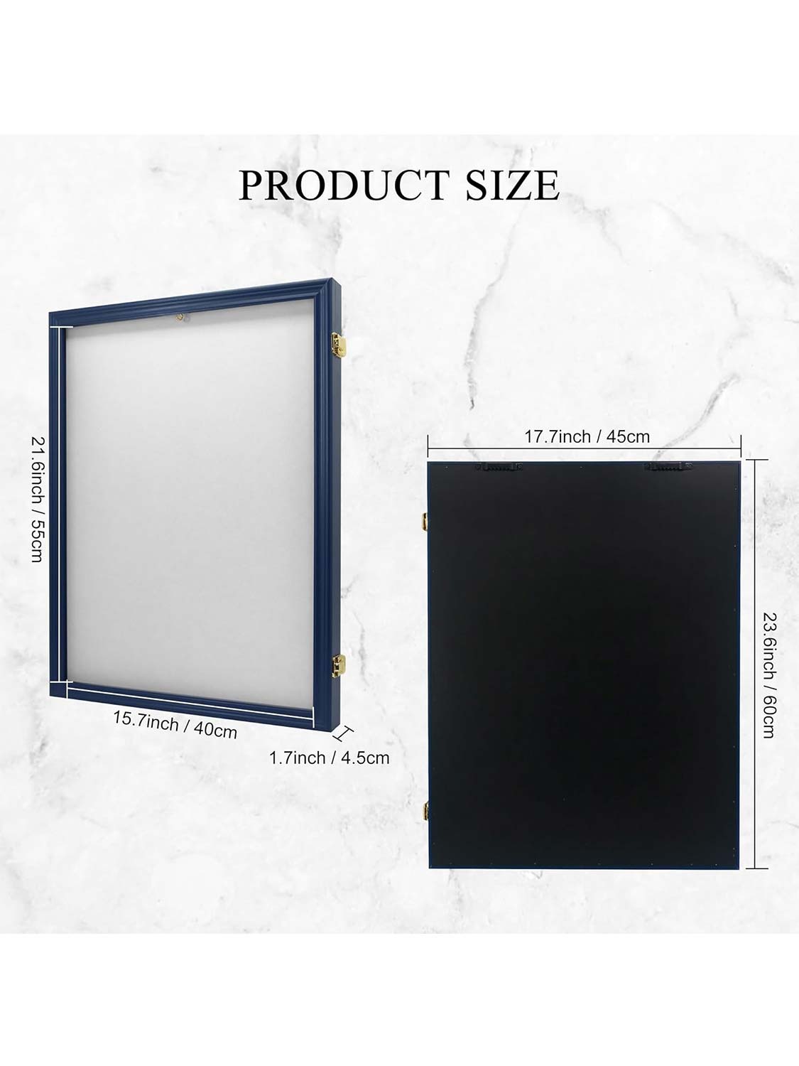 17.7*23.6 Graduation Shadow Box Frame for Cap Gown Diploma Stole Cords with Stick Pins & Hanging Hardware - 4 Colors Available