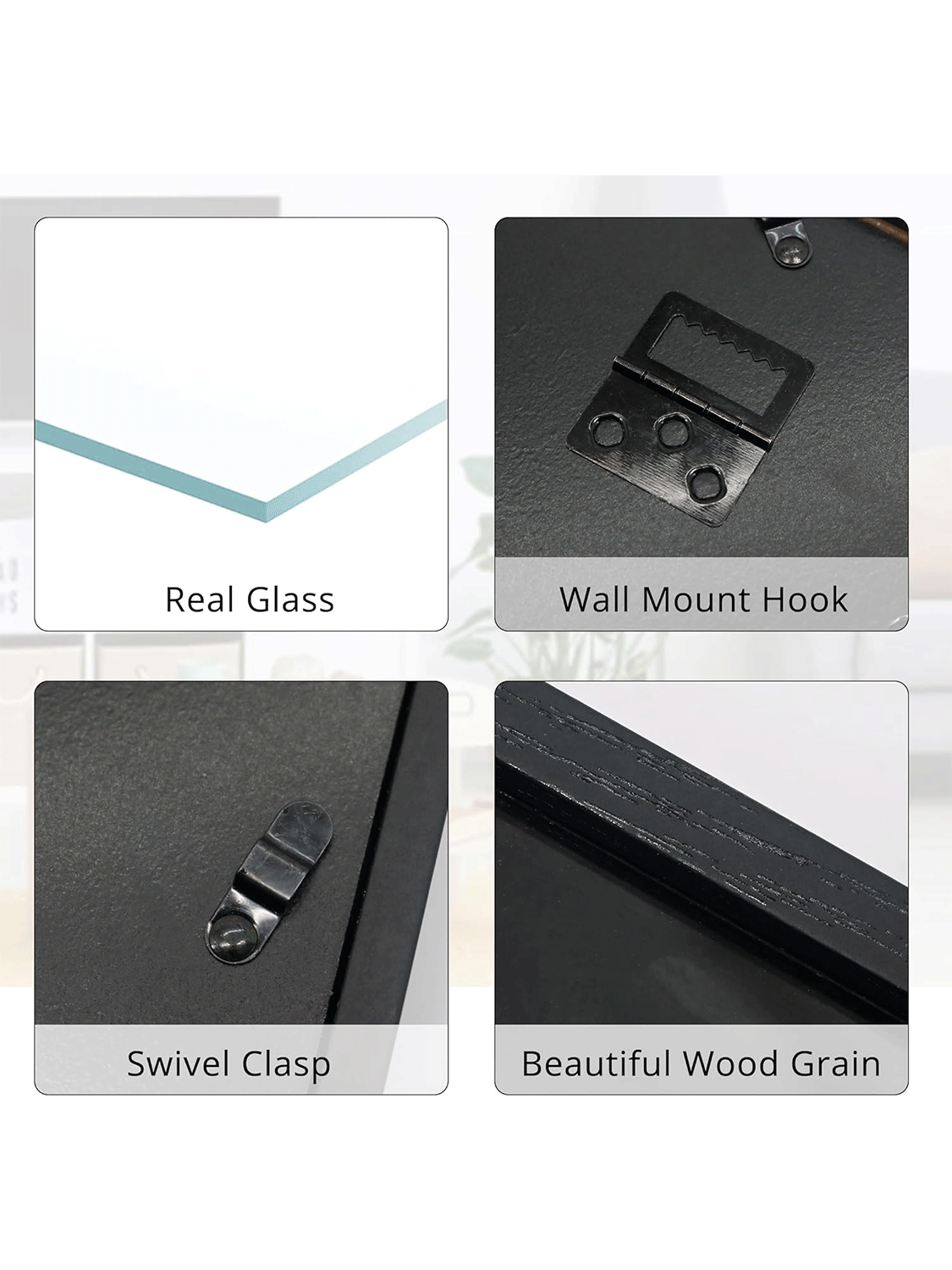 Black Enamel Pin Collection Display Case Frame with Real Glass - 3 Sizes Available