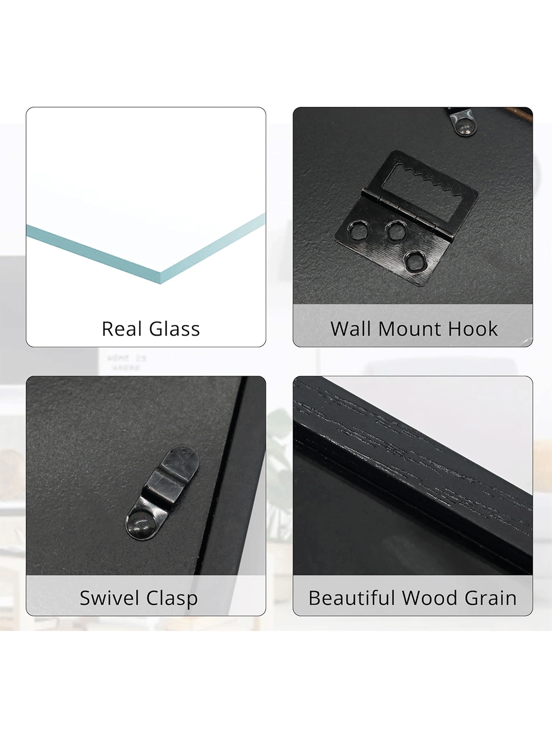 Black Enamel Pin Collection Display Case Frame with Real Glass - 3 Sizes Available