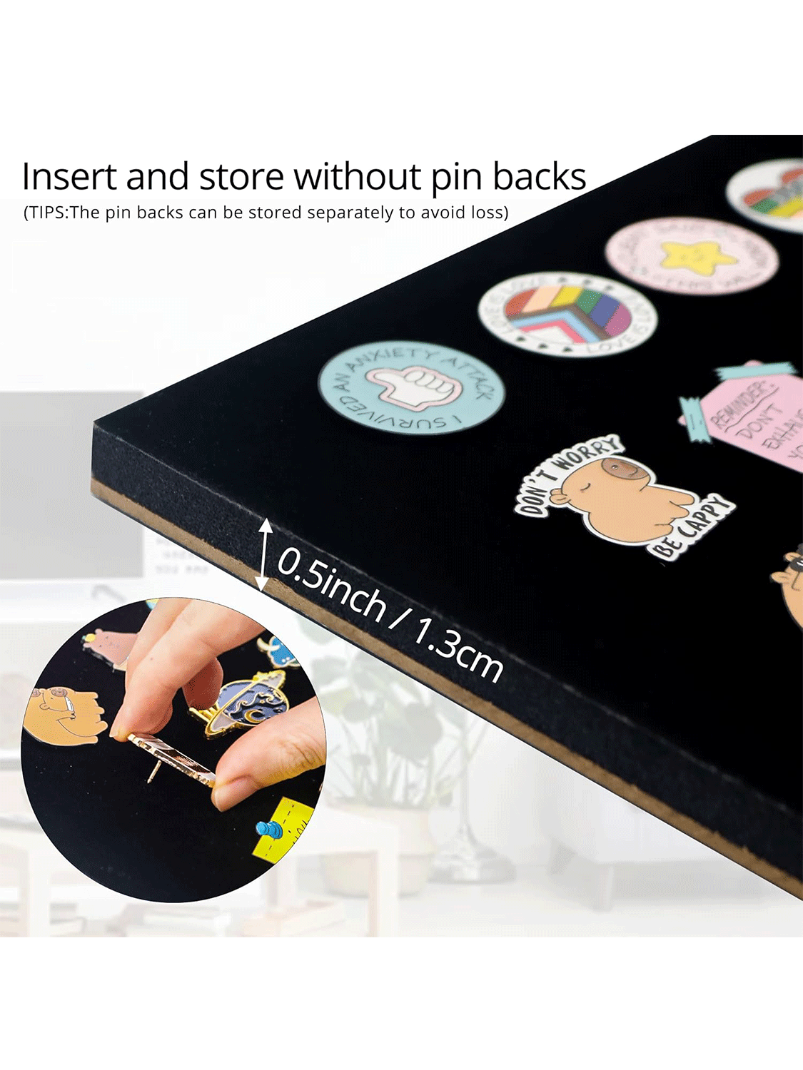 Black Enamel Pin Collection Display Case Frame with Real Glass - 3 Sizes Available