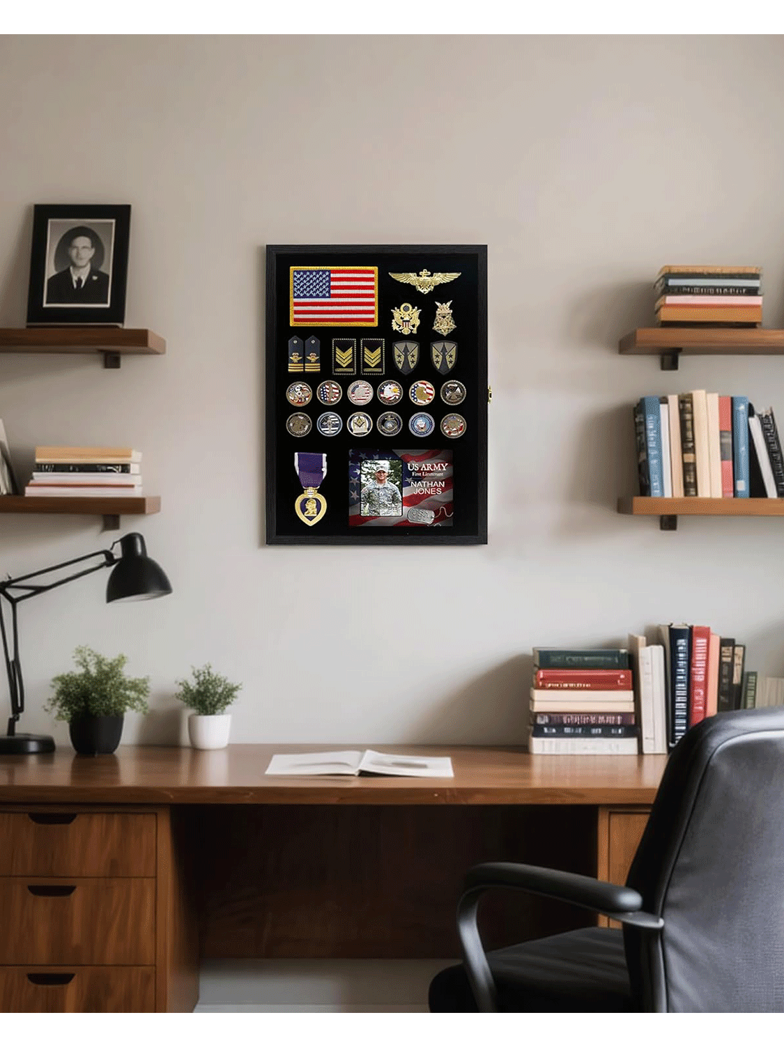 Black Enamel Pin Collection Display Case Frame with Real Glass - 3 Sizes Available