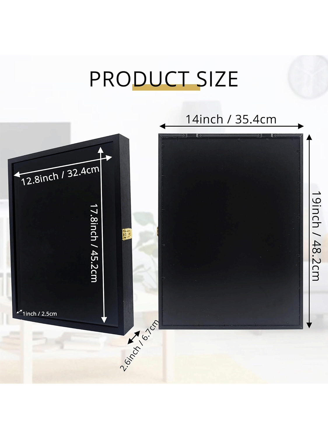 Black Enamel Pin Collection Display Case Frame with Real Glass - 3 Sizes Available