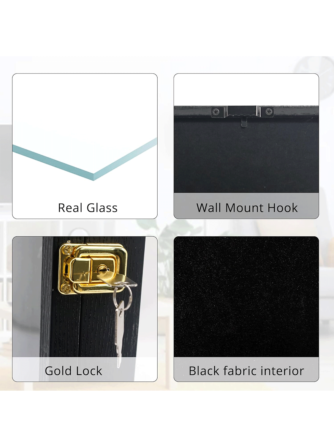 Black Enamel Pin Collection Display Case Frame with Real Glass - 3 Sizes Available