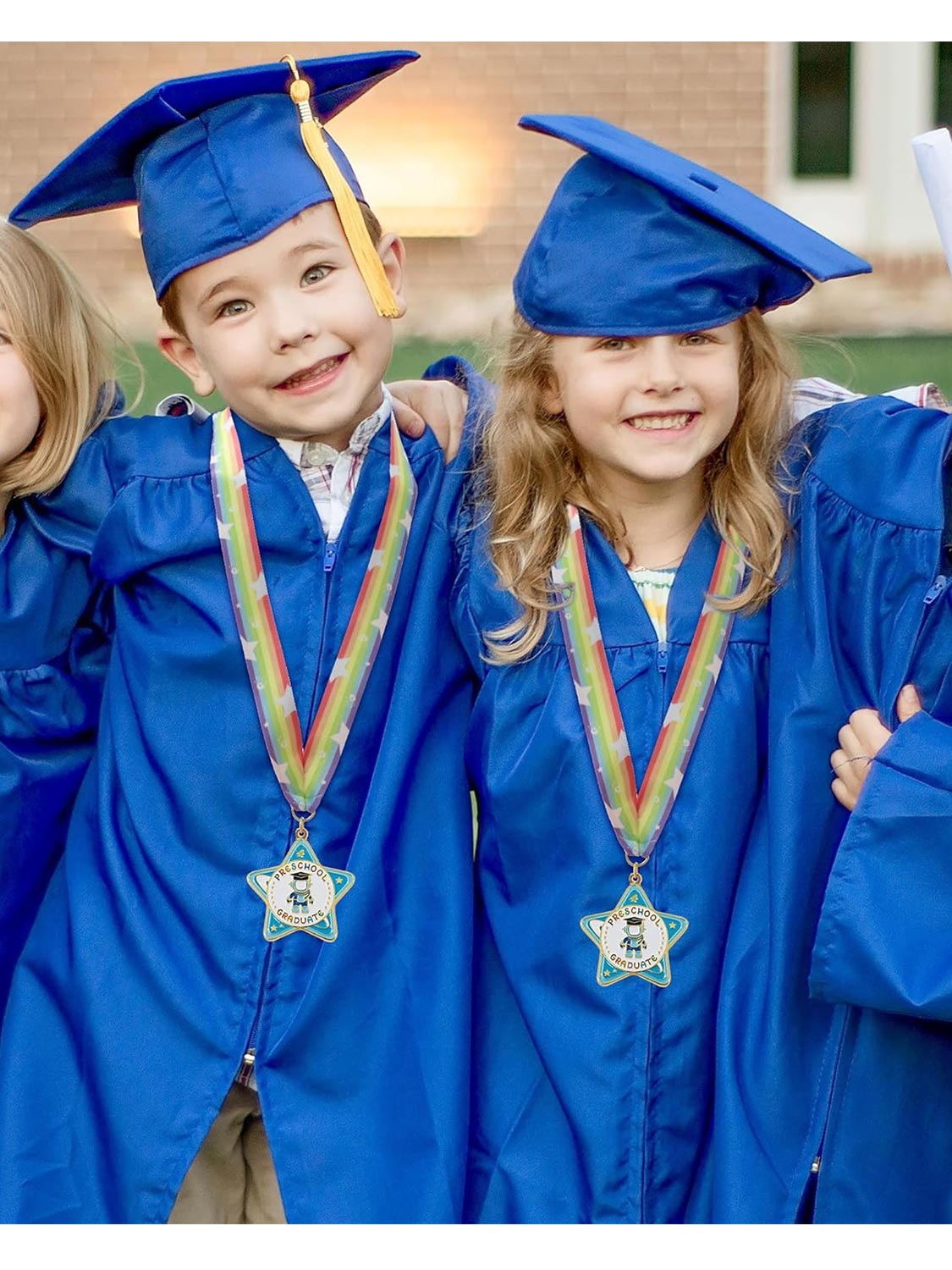 Preschool Graduation Medal with Rainbow Neck Ribbon