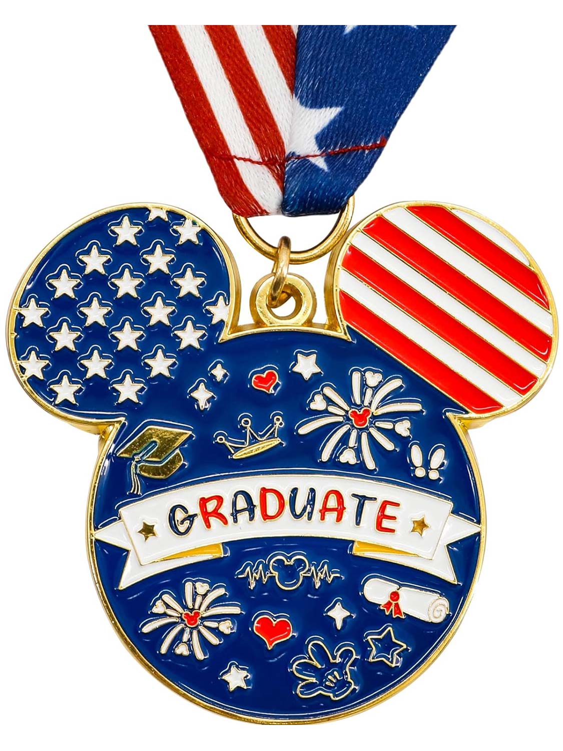 Kindergarten Preschool Graduation US Flag Medal