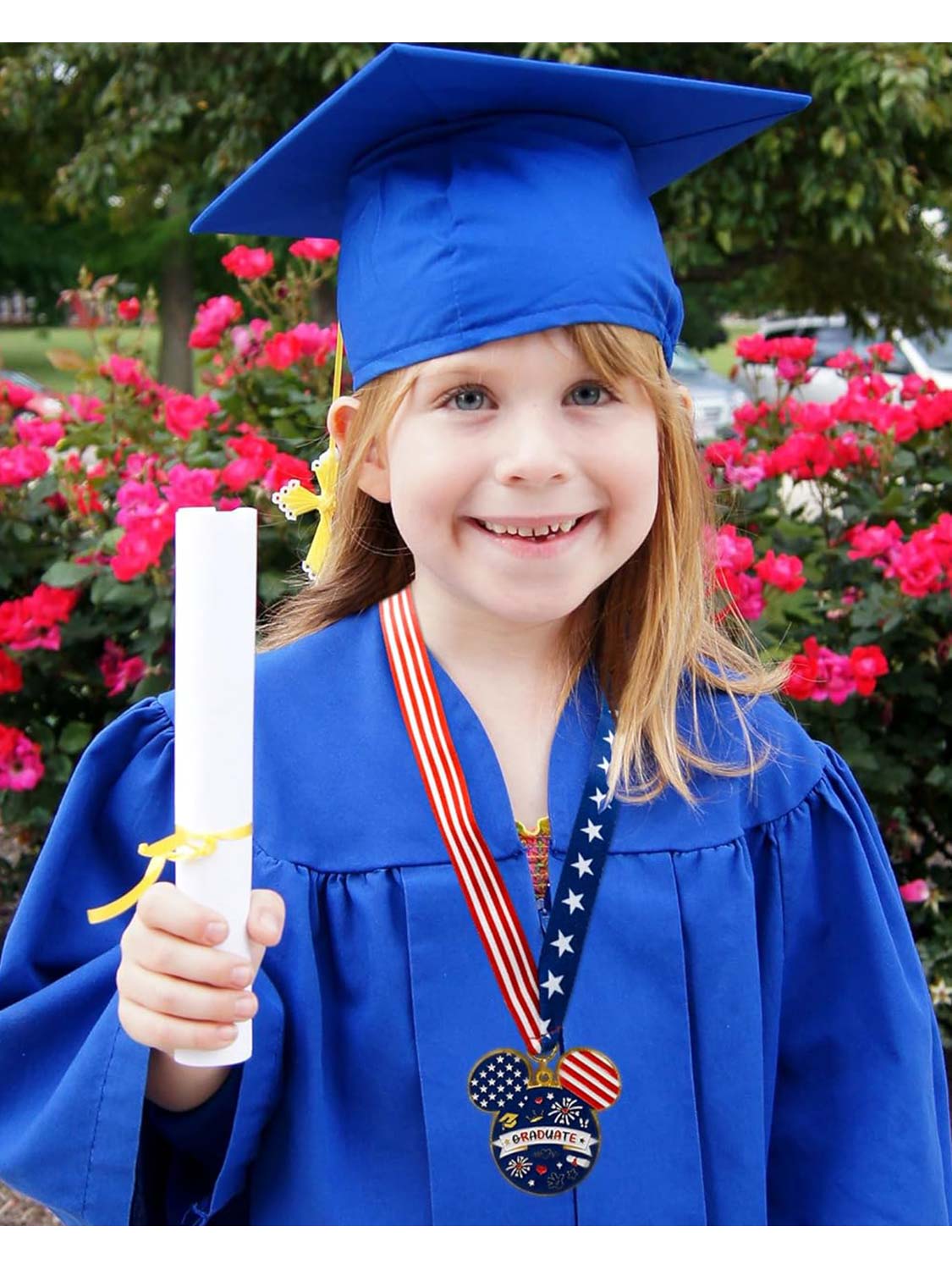 Kindergarten Preschool Graduation US Flag Medal