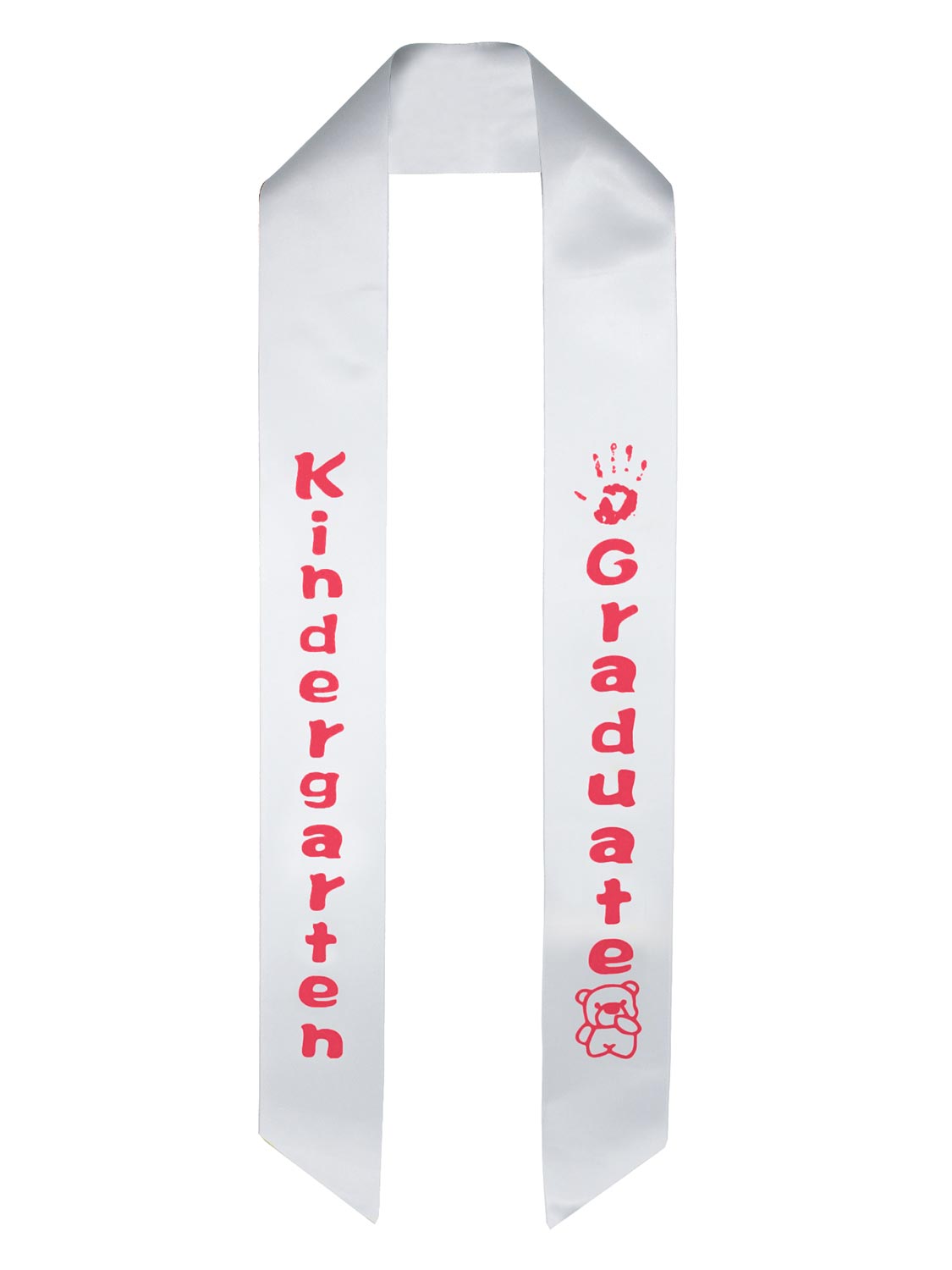 Kindergarten White Sash with Printed Bear