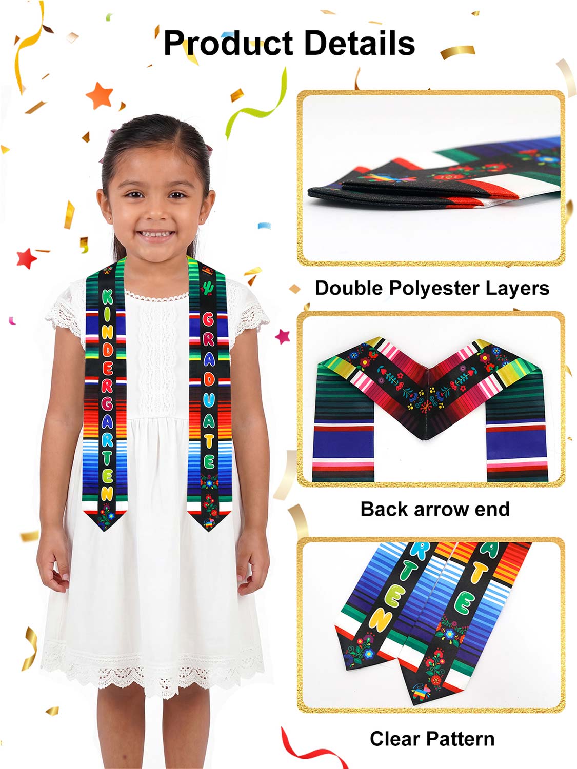 Mexican Preschool Kindergarten Graduation Stole