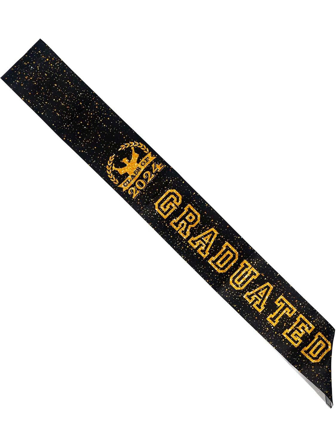 Unisex 2024 Graduation Sash with Gold Glitter Letter Graduated Hat for Party Gift - 2 Colors Available