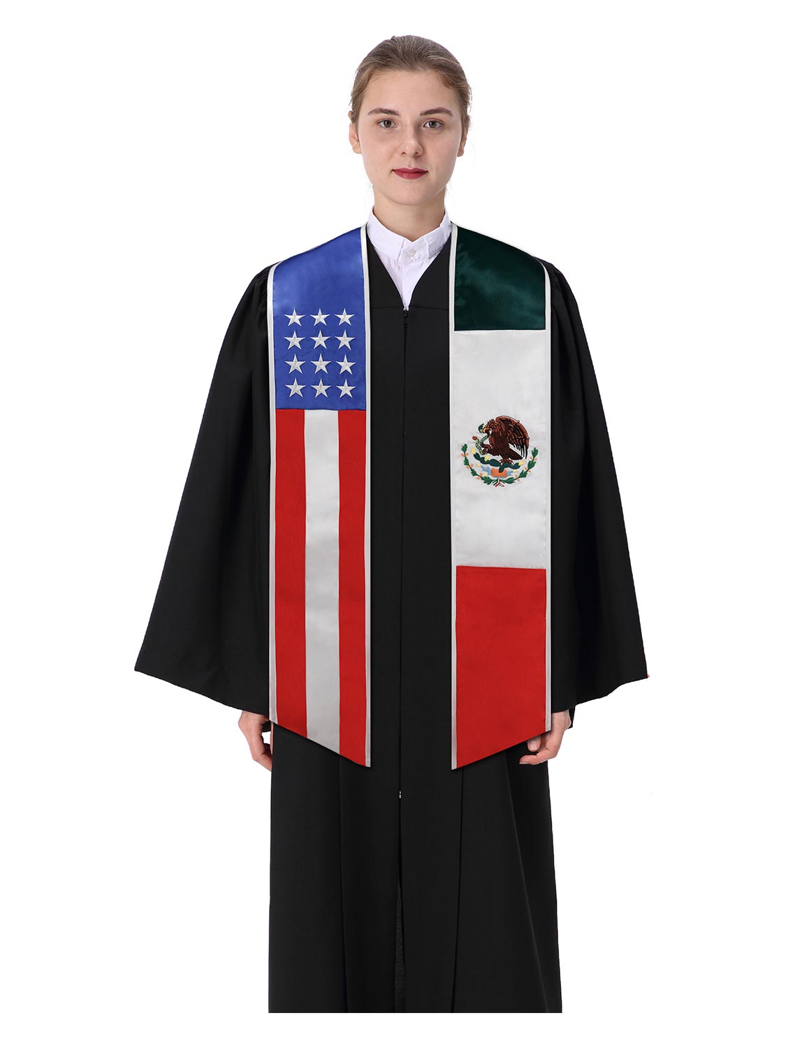 Mixed Flag Graduation Stole Embroidery Sash