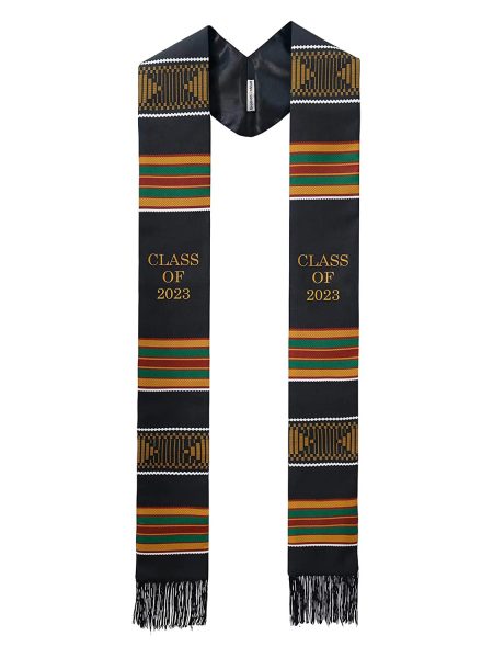 Kente Graduation Sash with Black Tassel - 2 Styles Available