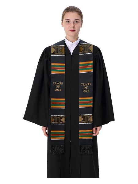 Kente Graduation Sash with Black Tassel - 2 Styles Available