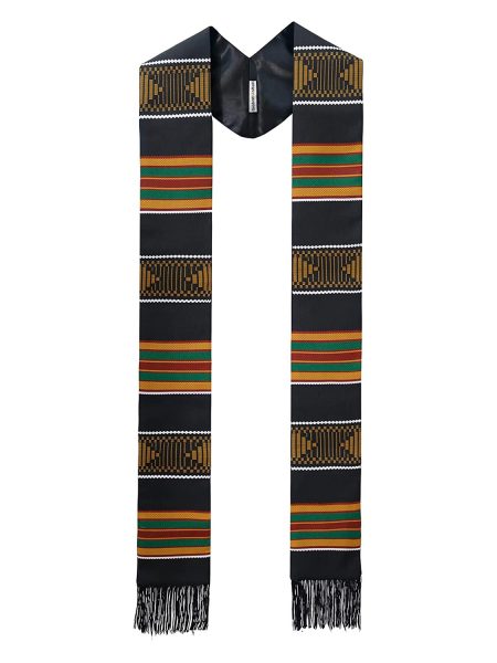 Kente Graduation Sash with Black Tassel - 2 Styles Available