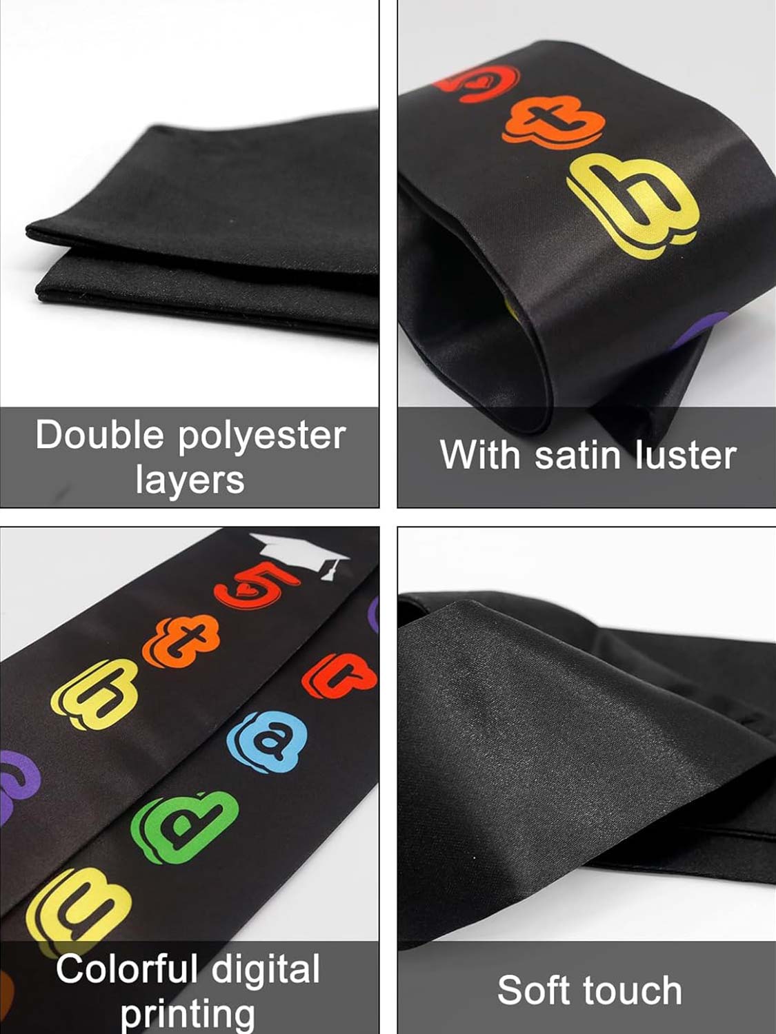 Graduation Stole 50" for 5th Grade Graduates - 3 Colors Available