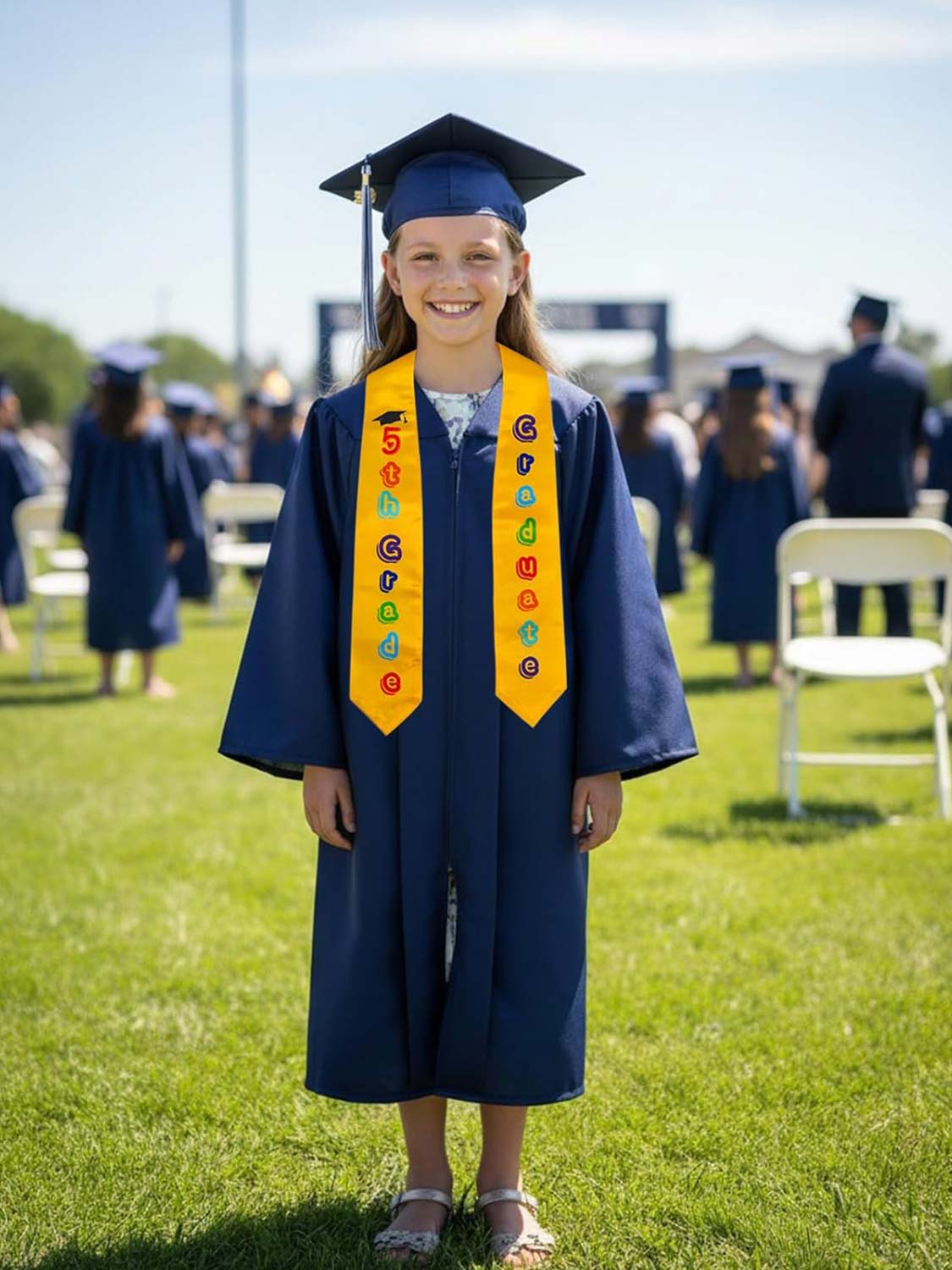 Graduation Stole 50" for 5th Grade Graduates - 3 Colors Available