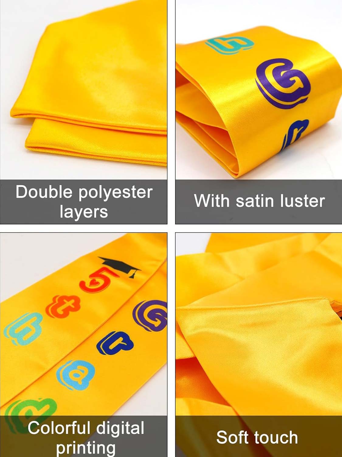 Graduation Stole 50" for 5th Grade Graduates - 3 Colors Available