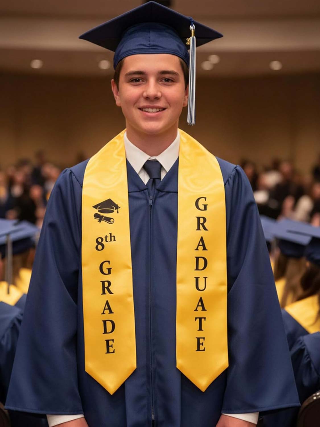 8th Grade Graduation Stole 60" for Middle School Graduation Ceremony- 3 Colors Available