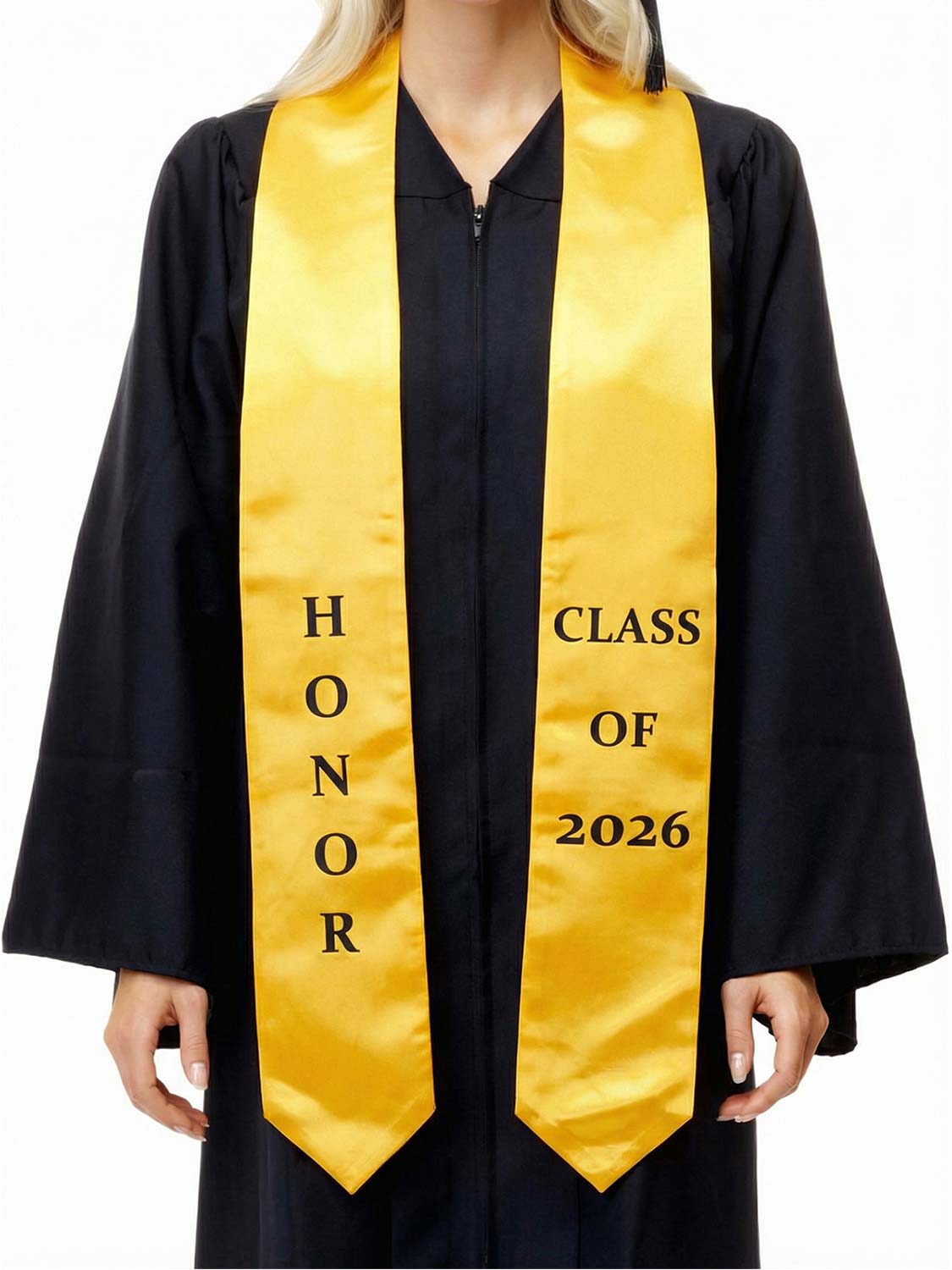 Class of 2026 Printed Valedictorian, Salutatorian & Honor Graduation Stole 72" - 2 Colors Available