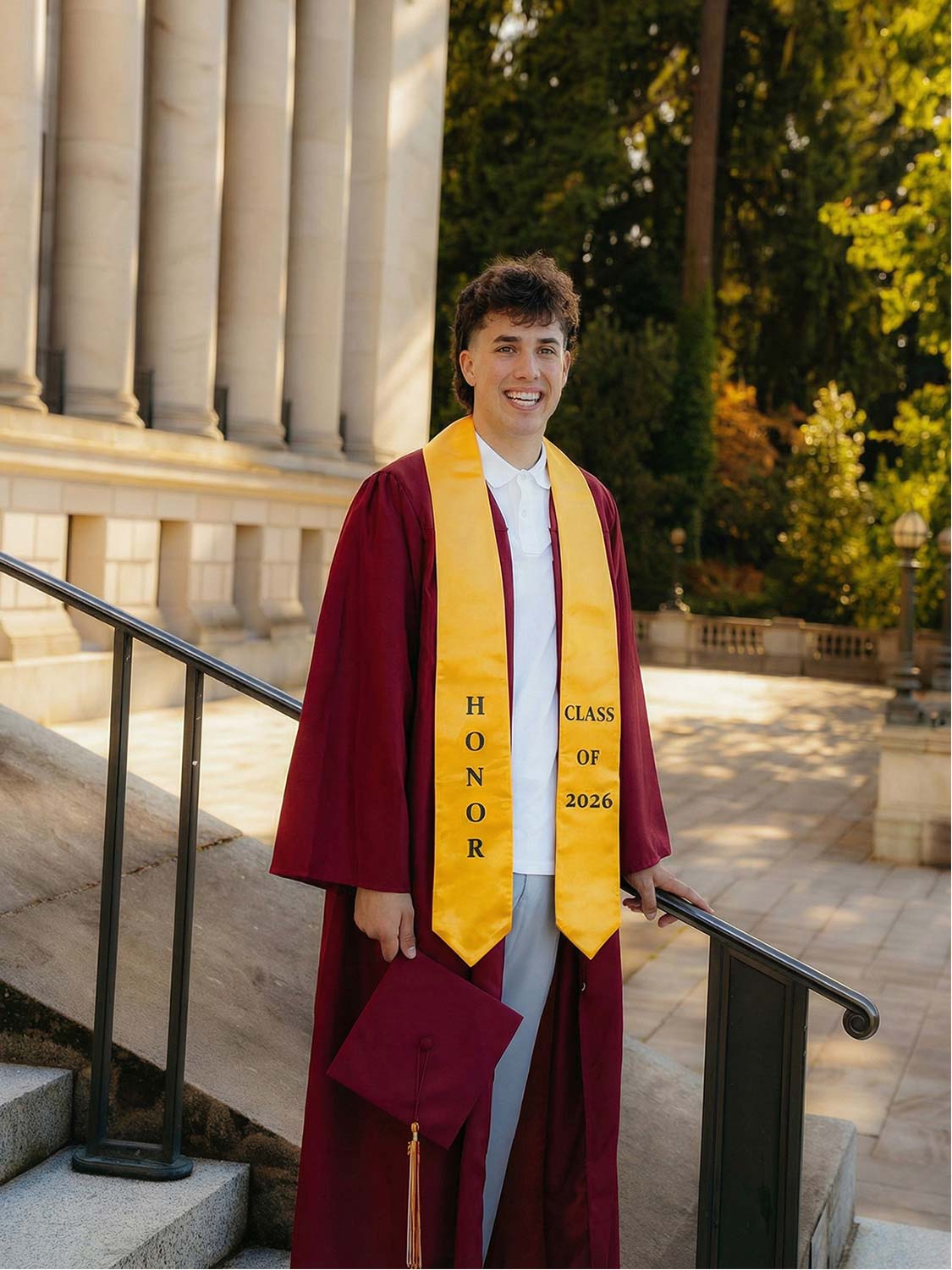 Class of 2026 Printed Valedictorian, Salutatorian & Honor Graduation Stole 72" - 2 Colors Available
