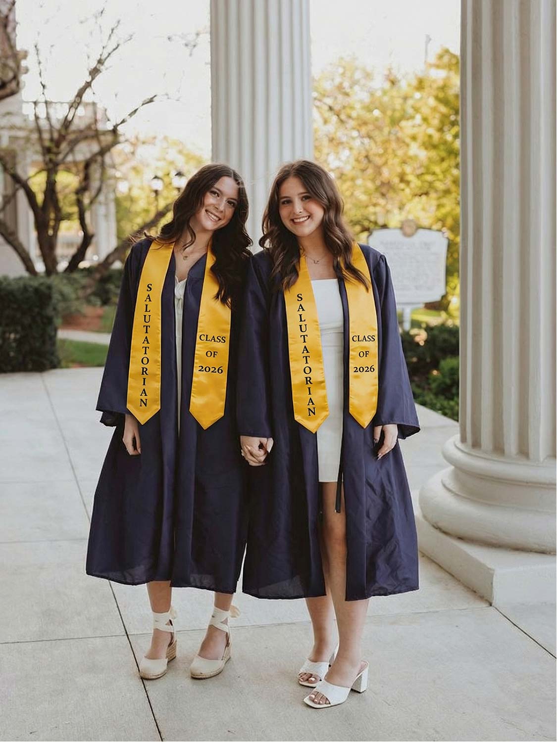 Class of 2026 Printed Valedictorian, Salutatorian & Honor Graduation Stole 72" - 2 Colors Available