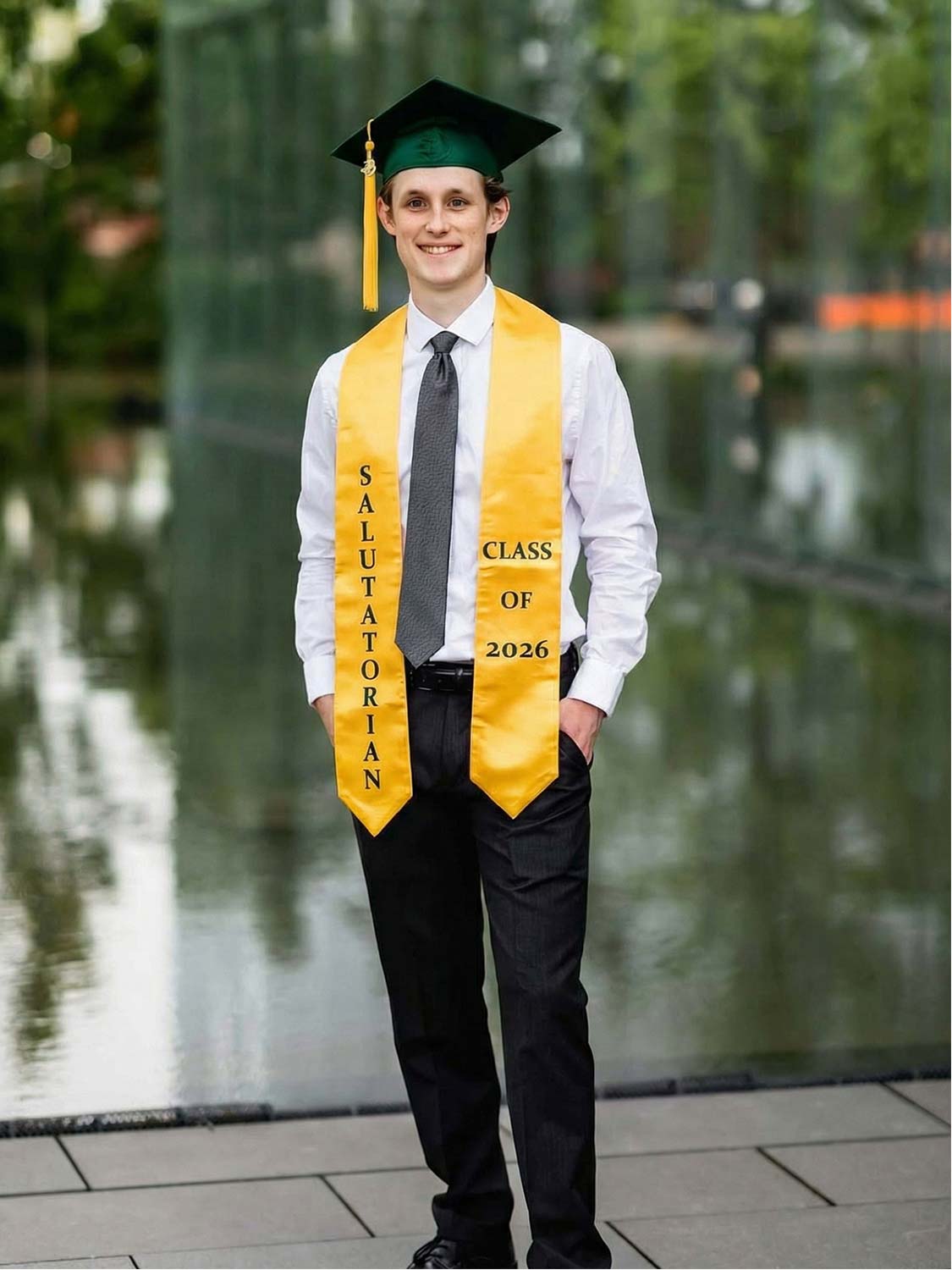 Class of 2026 Printed Valedictorian, Salutatorian & Honor Graduation Stole 72" - 2 Colors Available