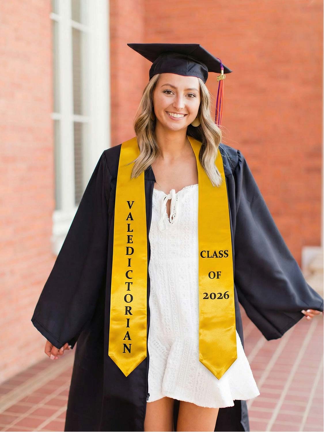 Class of 2026 Printed Valedictorian, Salutatorian & Honor Graduation Stole 72" - 2 Colors Available