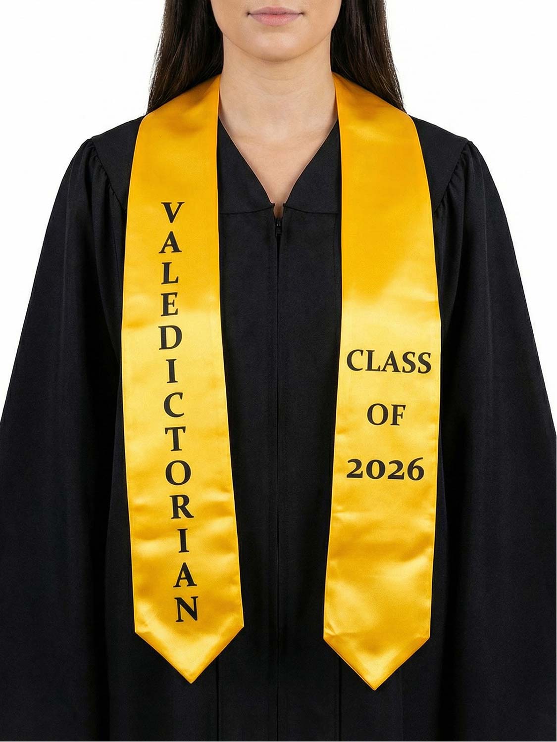 Class of 2026 Printed Valedictorian, Salutatorian & Honor Graduation Stole 72" - 2 Colors Available