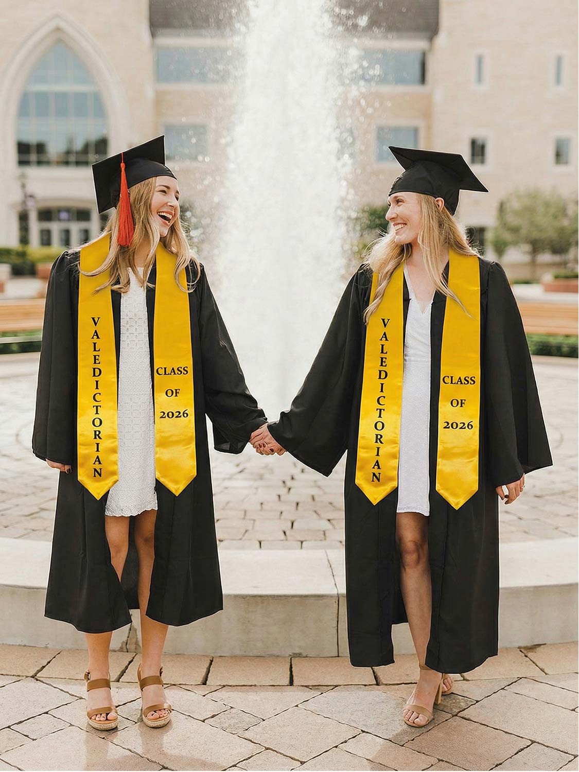 Class of 2026 Printed Valedictorian, Salutatorian & Honor Graduation Stole 72" - 2 Colors Available
