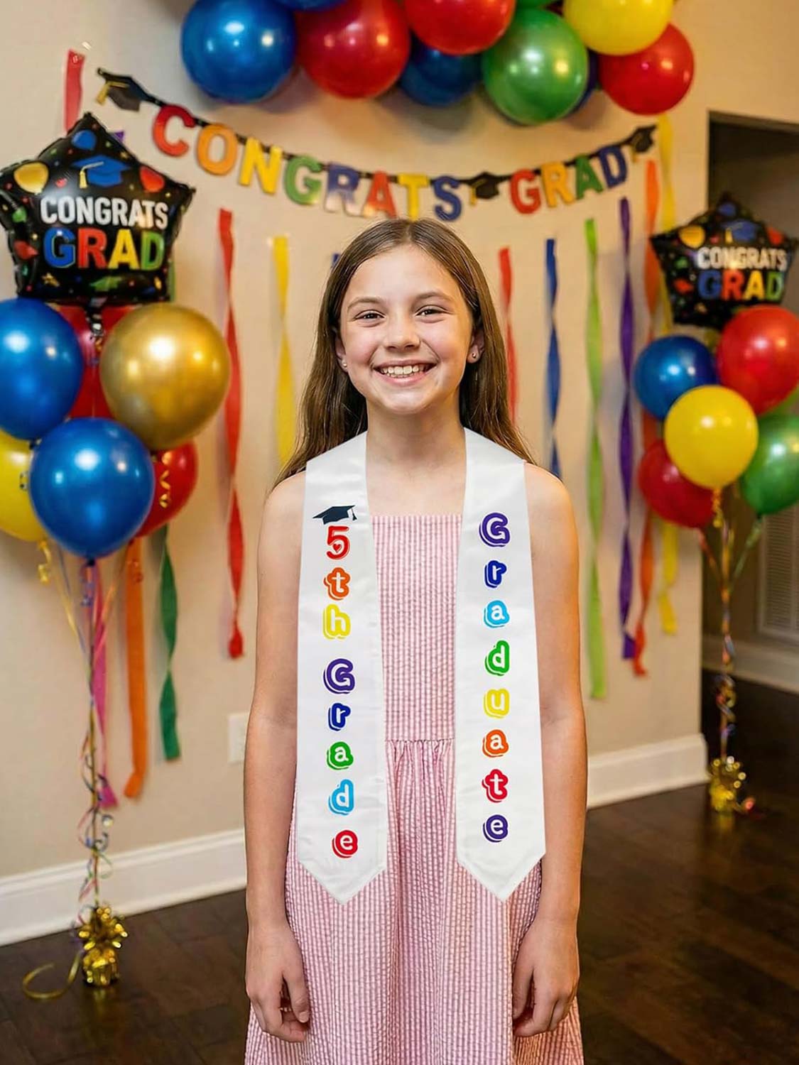 Graduation Stole 50" for 5th Grade Graduates - 3 Colors Available