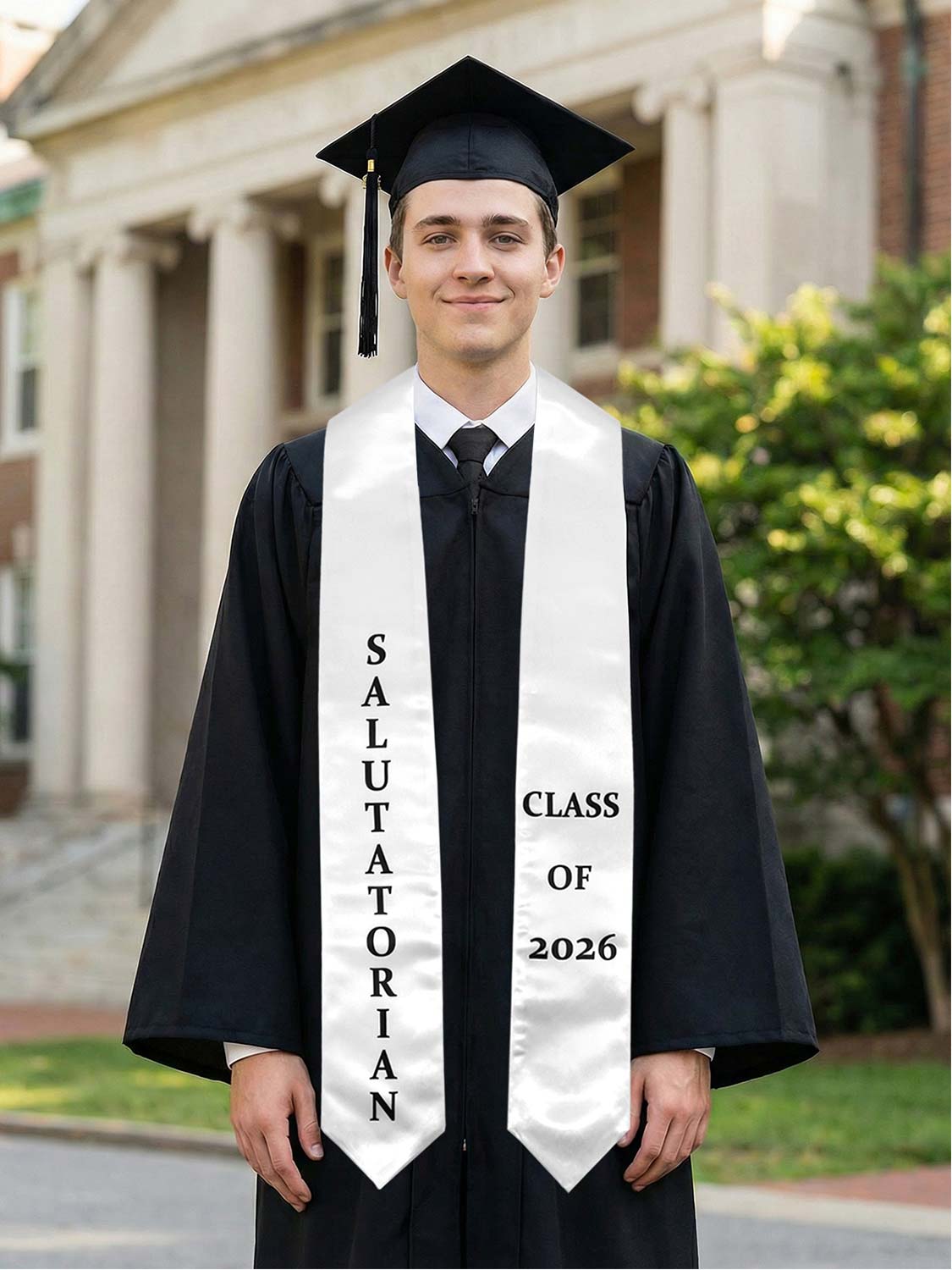 Class of 2026 Printed Valedictorian, Salutatorian & Honor Graduation Stole 72" - 2 Colors Available