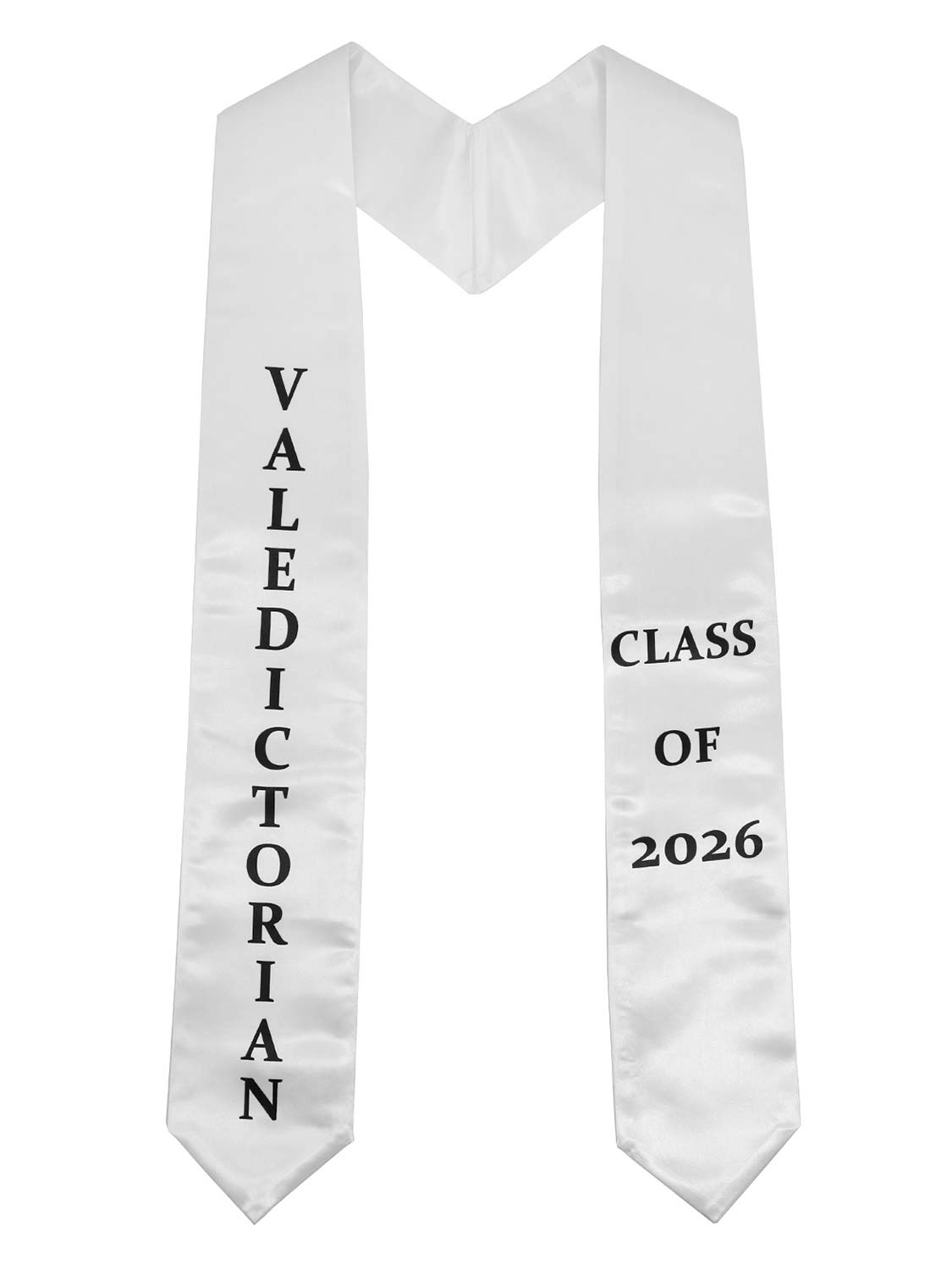 Class of 2026 Printed Valedictorian, Salutatorian & Honor Graduation Stole 72" - 2 Colors Available