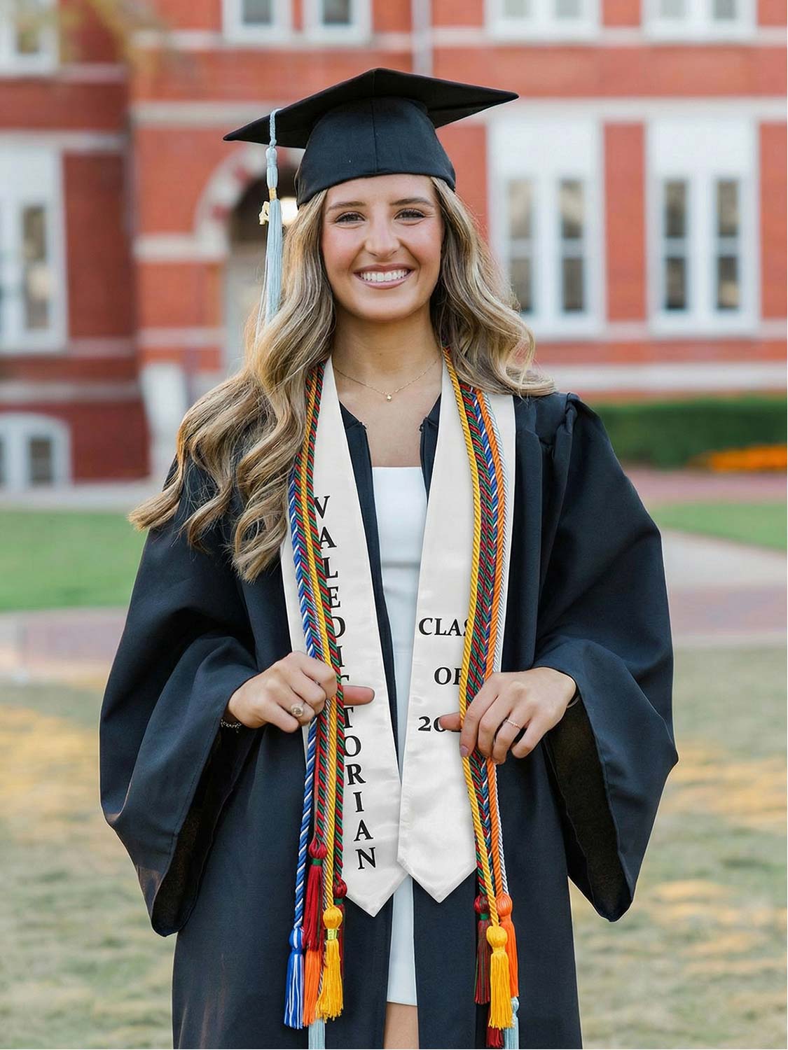 Class of 2026 Printed Valedictorian, Salutatorian & Honor Graduation Stole 72" - 2 Colors Available