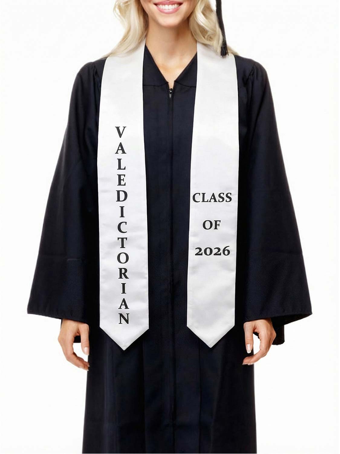 Class of 2026 Printed Valedictorian, Salutatorian & Honor Graduation Stole 72" - 2 Colors Available