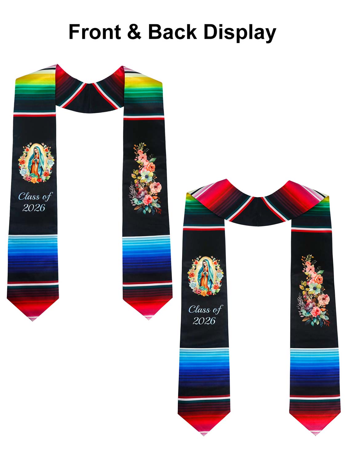 Class of 2026 Mexican Unisex Graduation Stole 72" - 2 Styles Available
