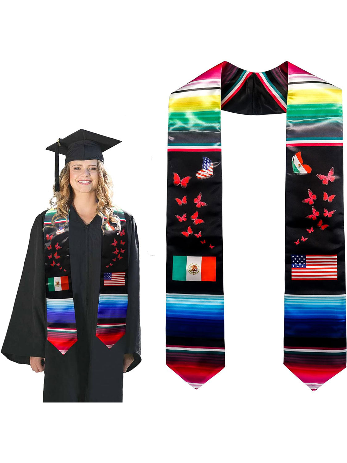 Class of 2024 Mexican Unisex Graduation Stole 72" - 3 Styles Available