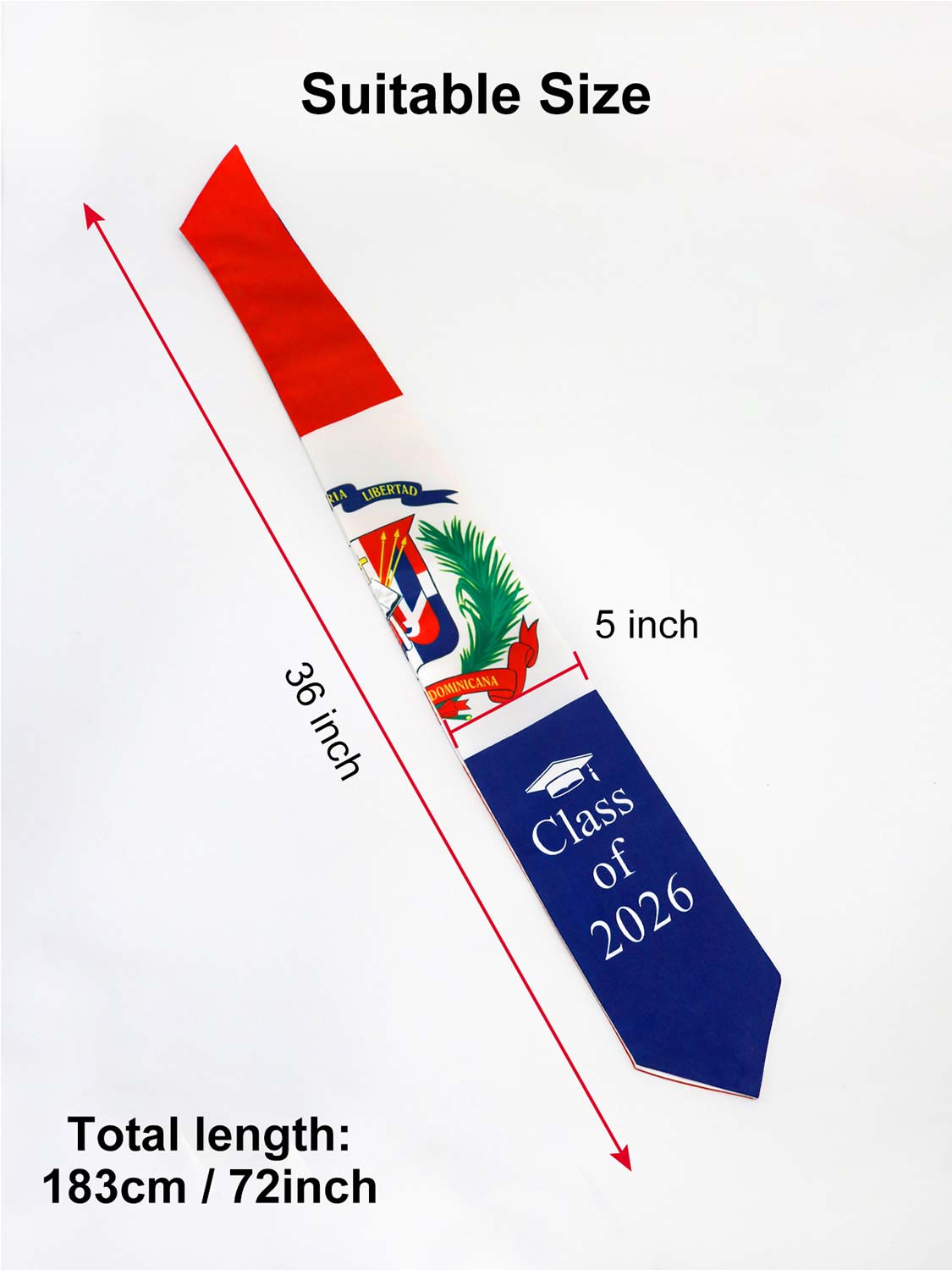 Class of 2026 Flag Graduation Stole for Adults 72" - 8 Styles Available
