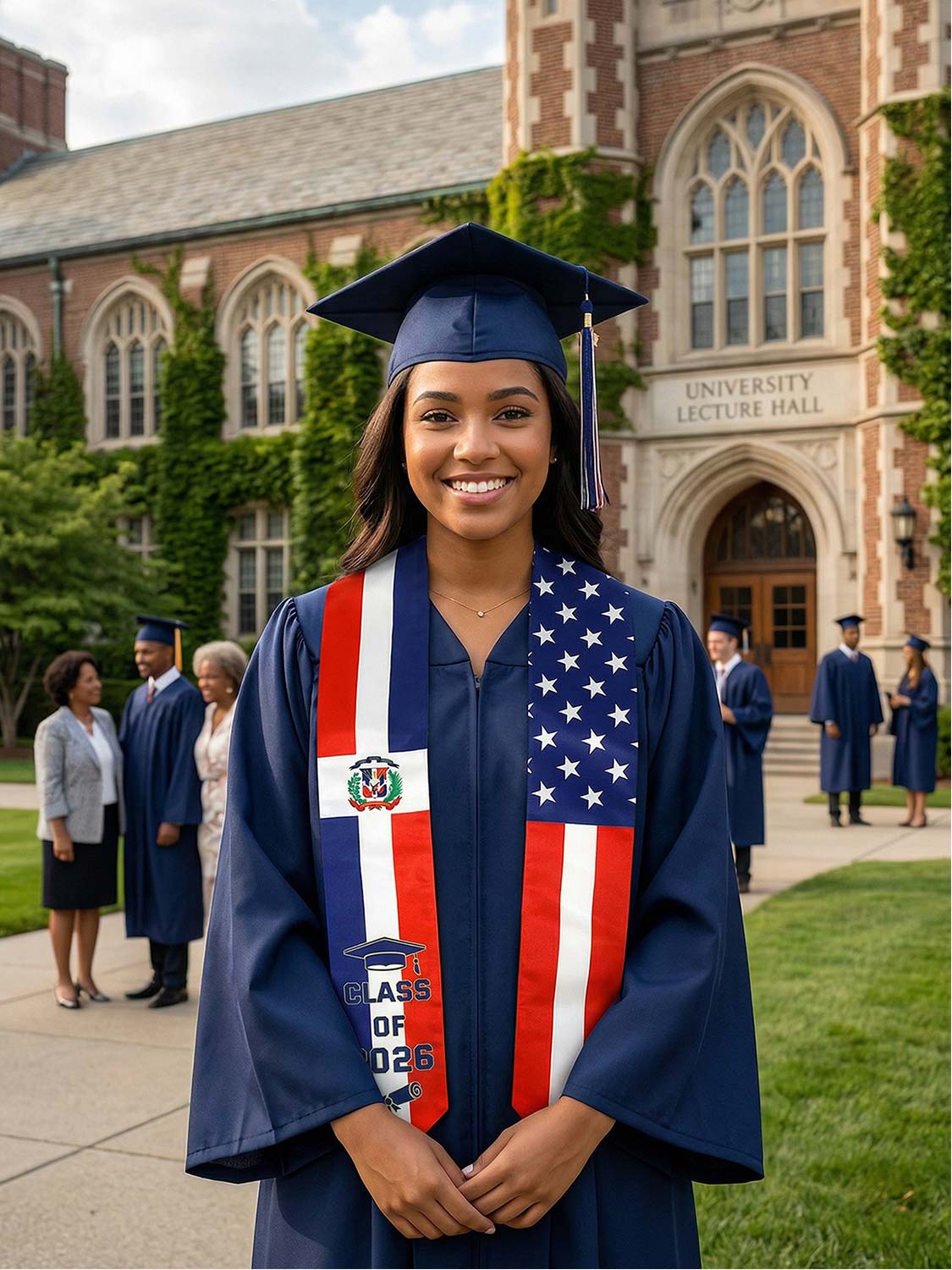 Class of 2026 Flag Graduation Stole for Adults 72" - 8 Styles Available