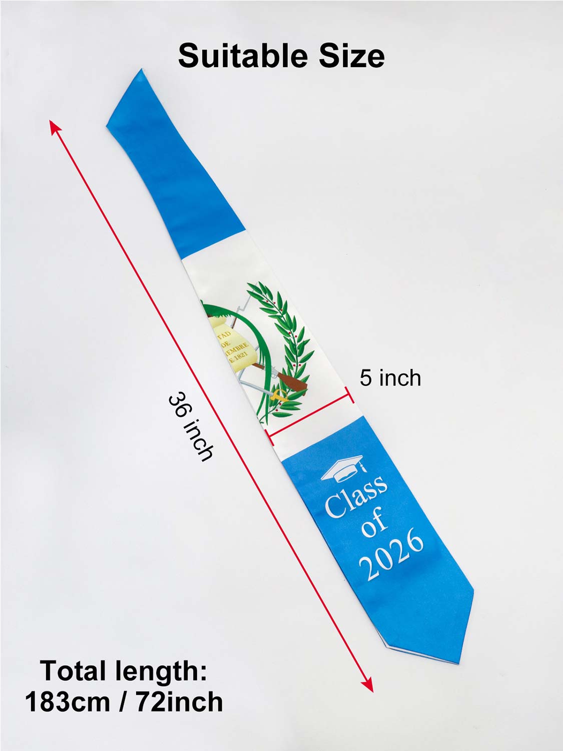 Class of 2026 Flag Graduation Stole for Adults 72" - 8 Styles Available